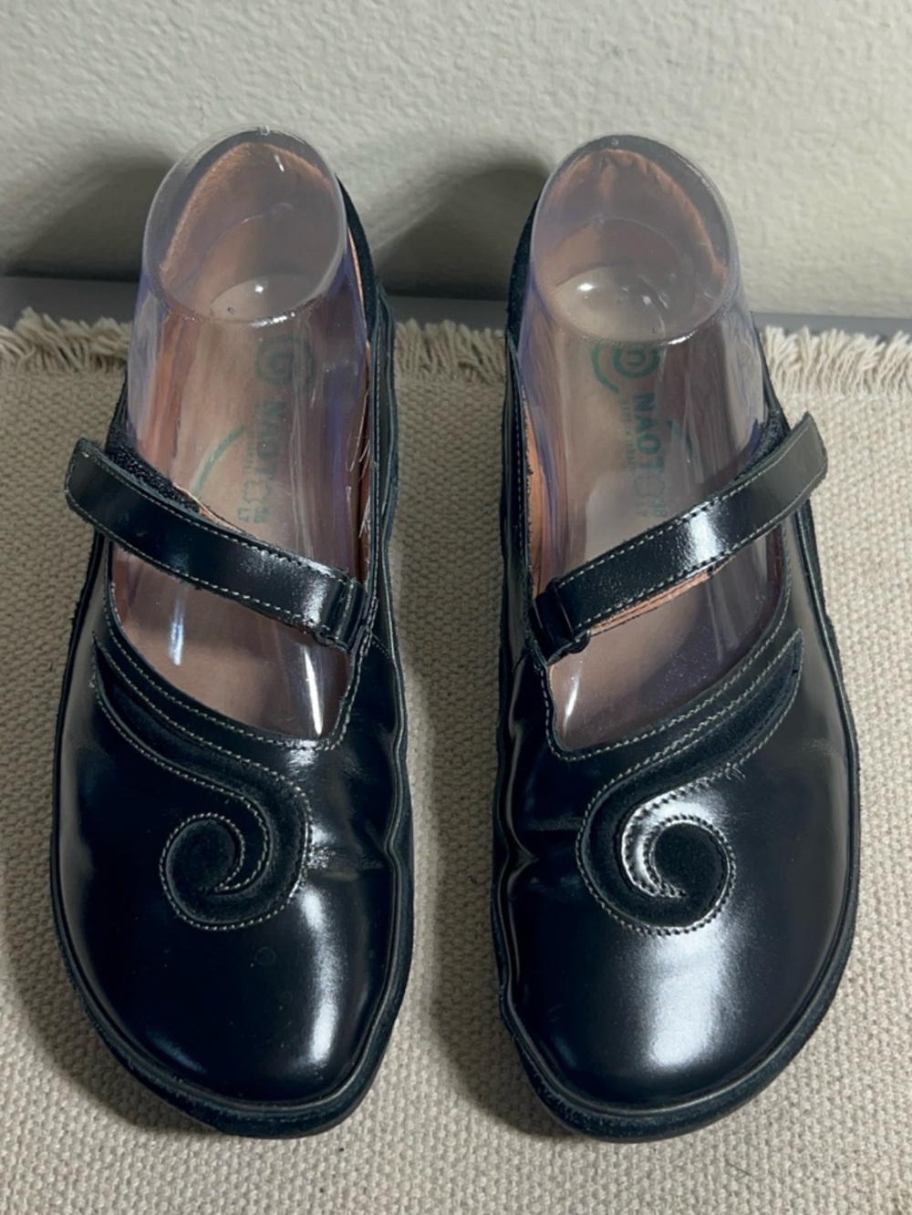 Naot Black Suede Leather Mary Jane